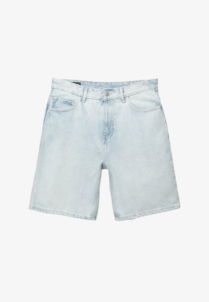 Straight Cut Denim Shorts - Light Blue
