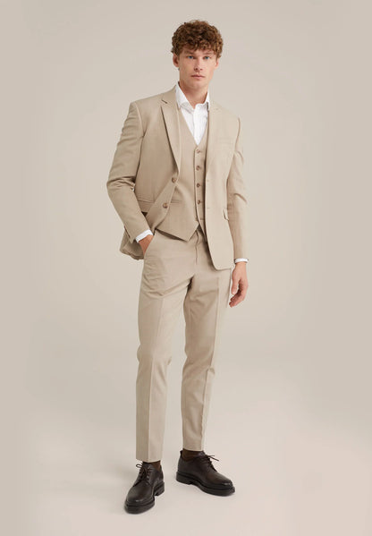 Men's Regular Fit Tailored Waistcoat - Beige