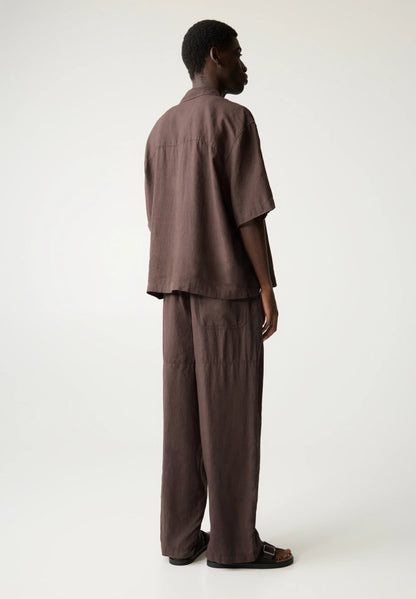 Blend Linen Trousers - Brown