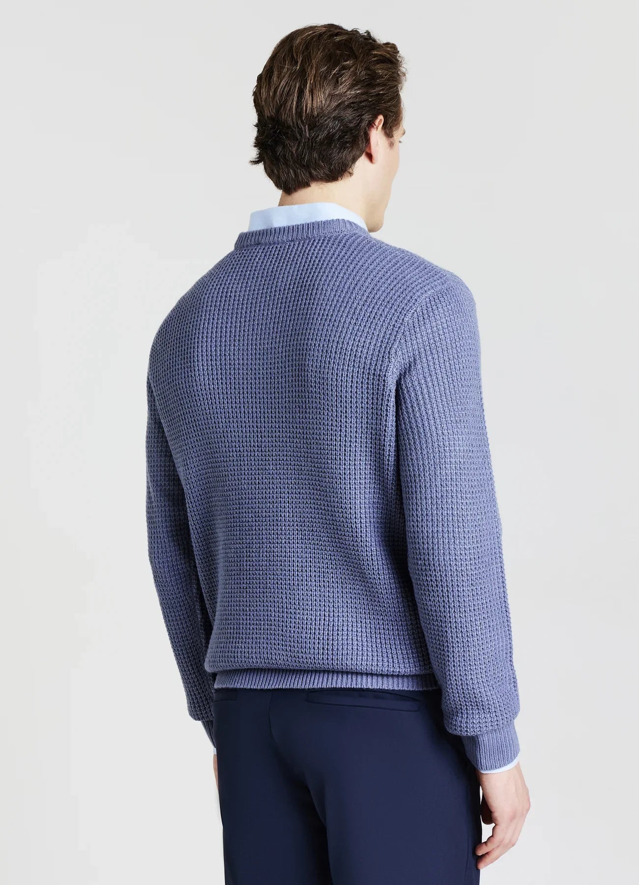 Men's Round Neck Acrylic Blend Jumper - Blue