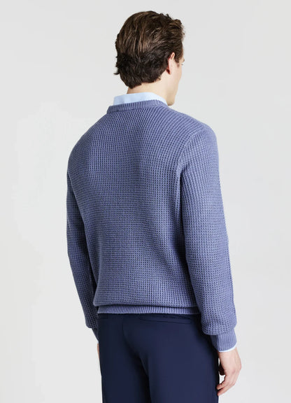 Men's Round Neck Acrylic Blend Jumper - Blue