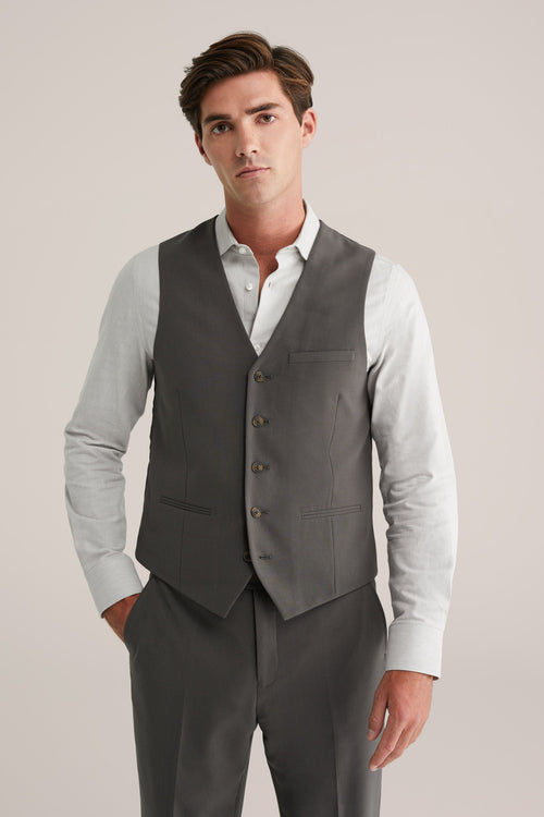 Men's Regular Fit Tailored Waistcoat - Dark Grey