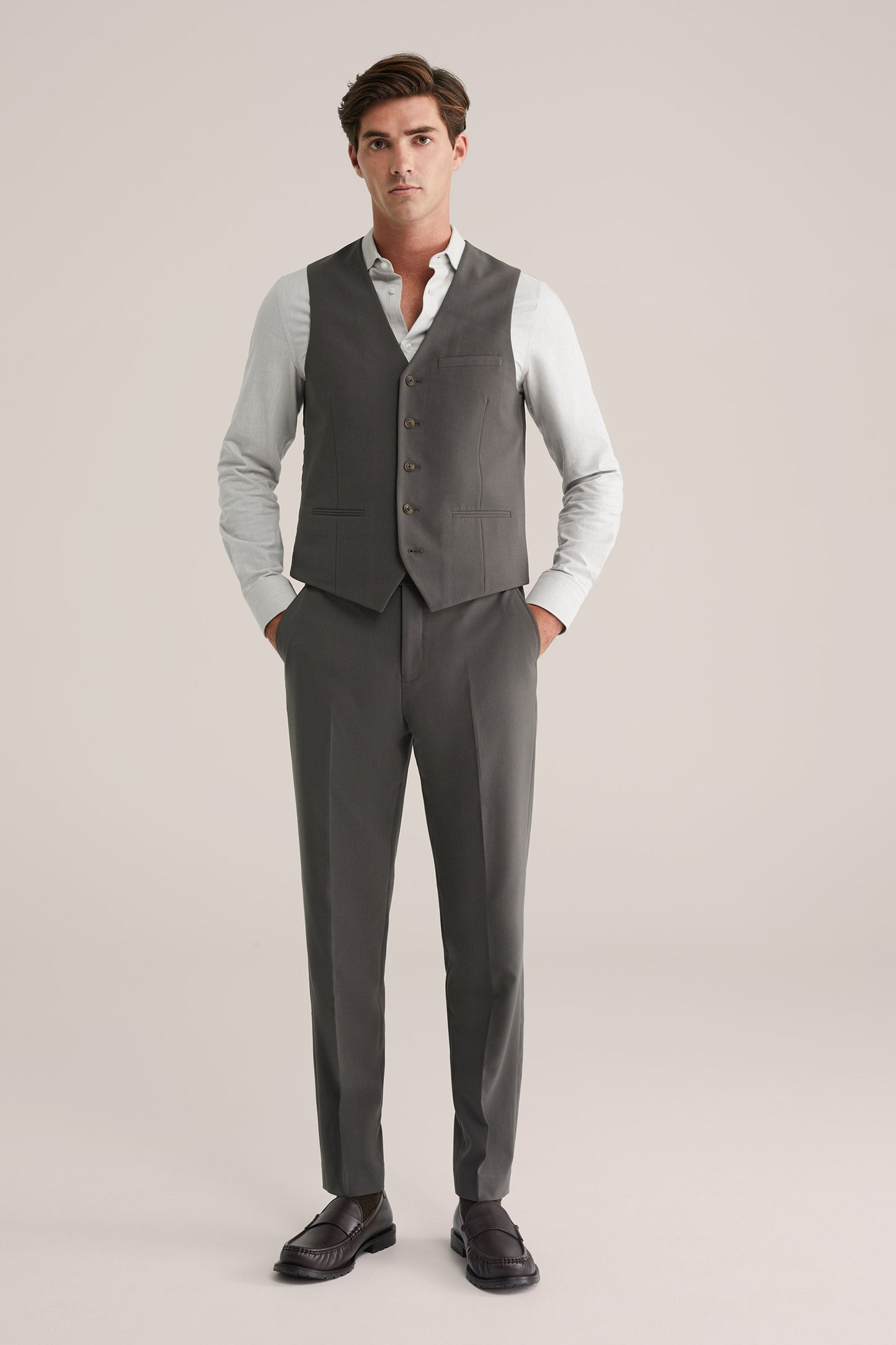 Men's Regular Fit Tailored Waistcoat - Dark Grey