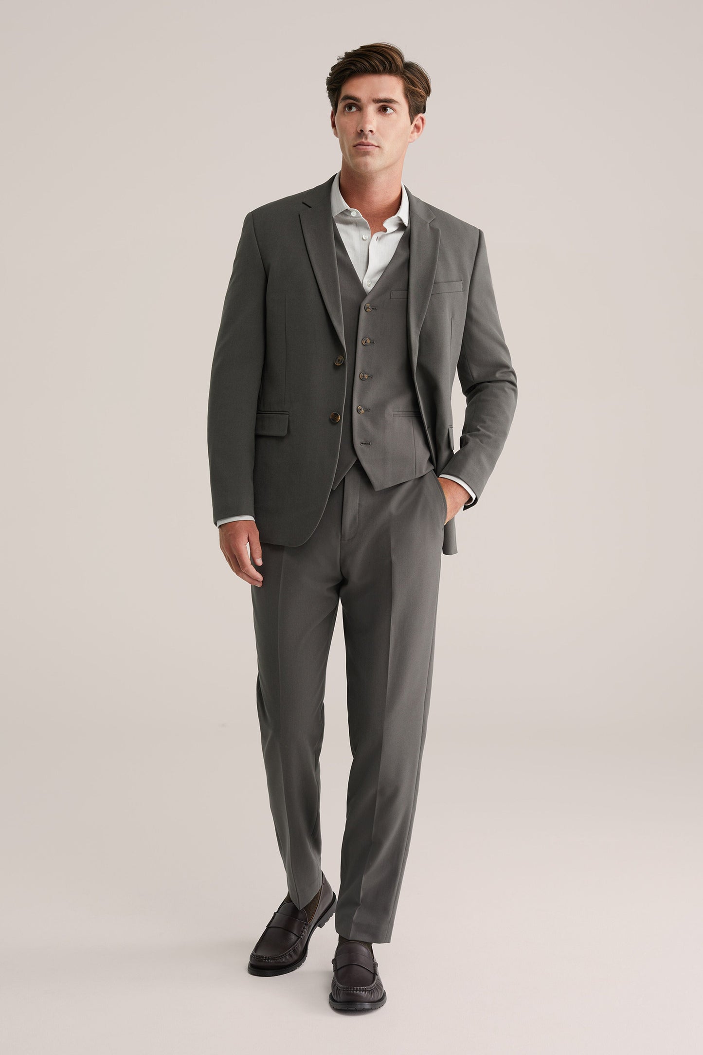 Men's Regular Fit Tailored Waistcoat - Dark Grey
