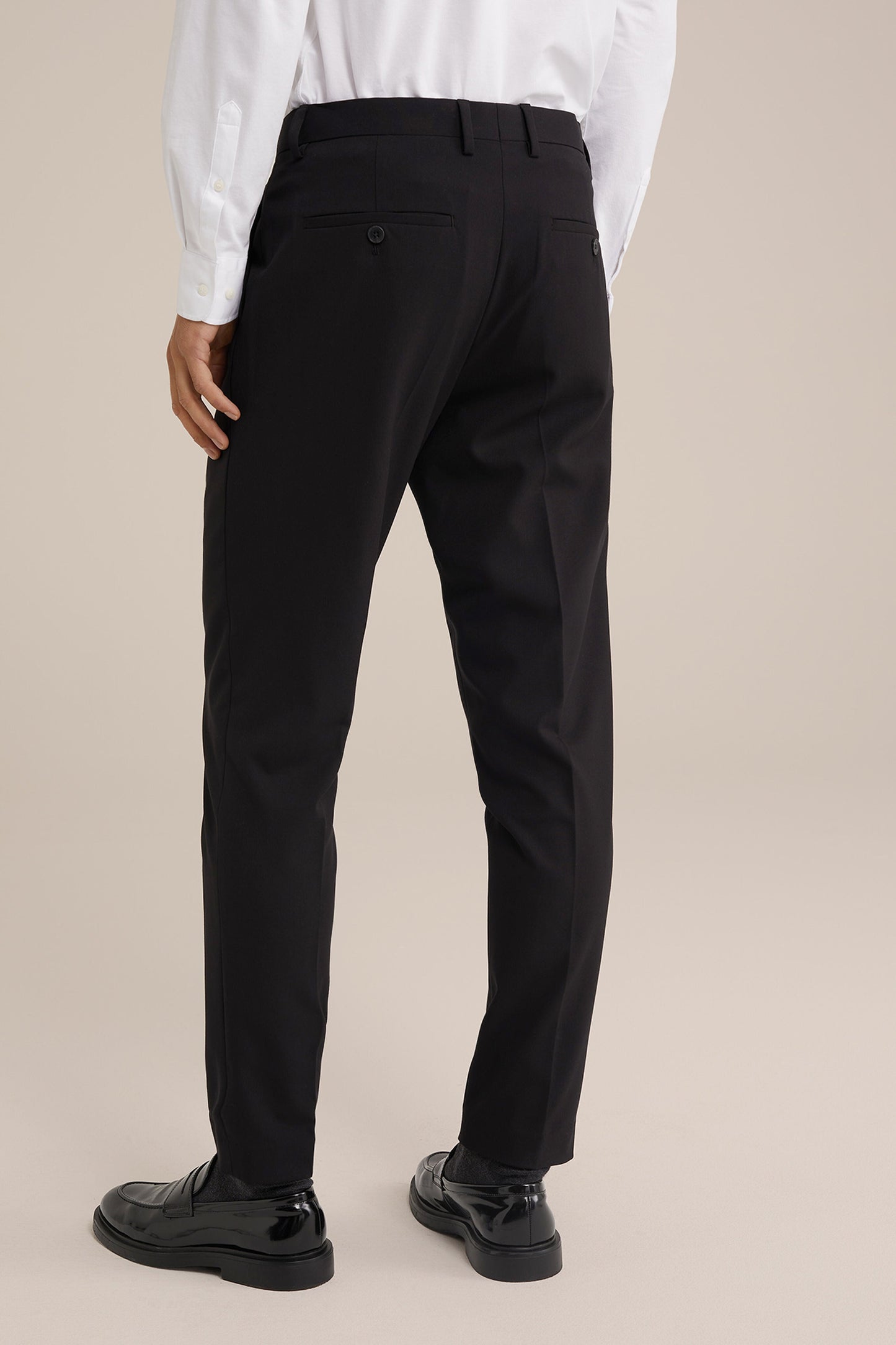 Regular Fit Tailored Trousers - Black