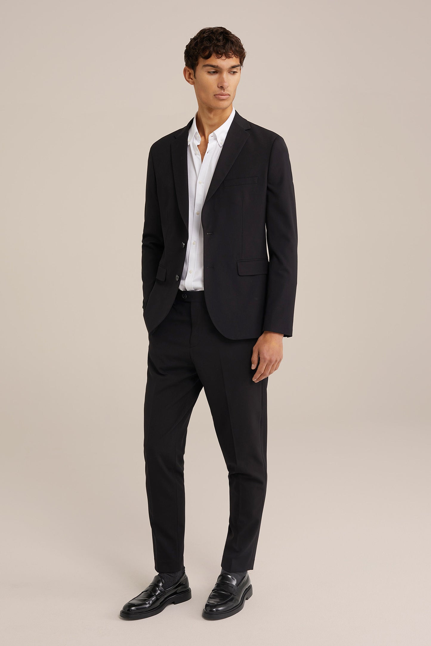 Regular Fit Tailored Trousers - Black