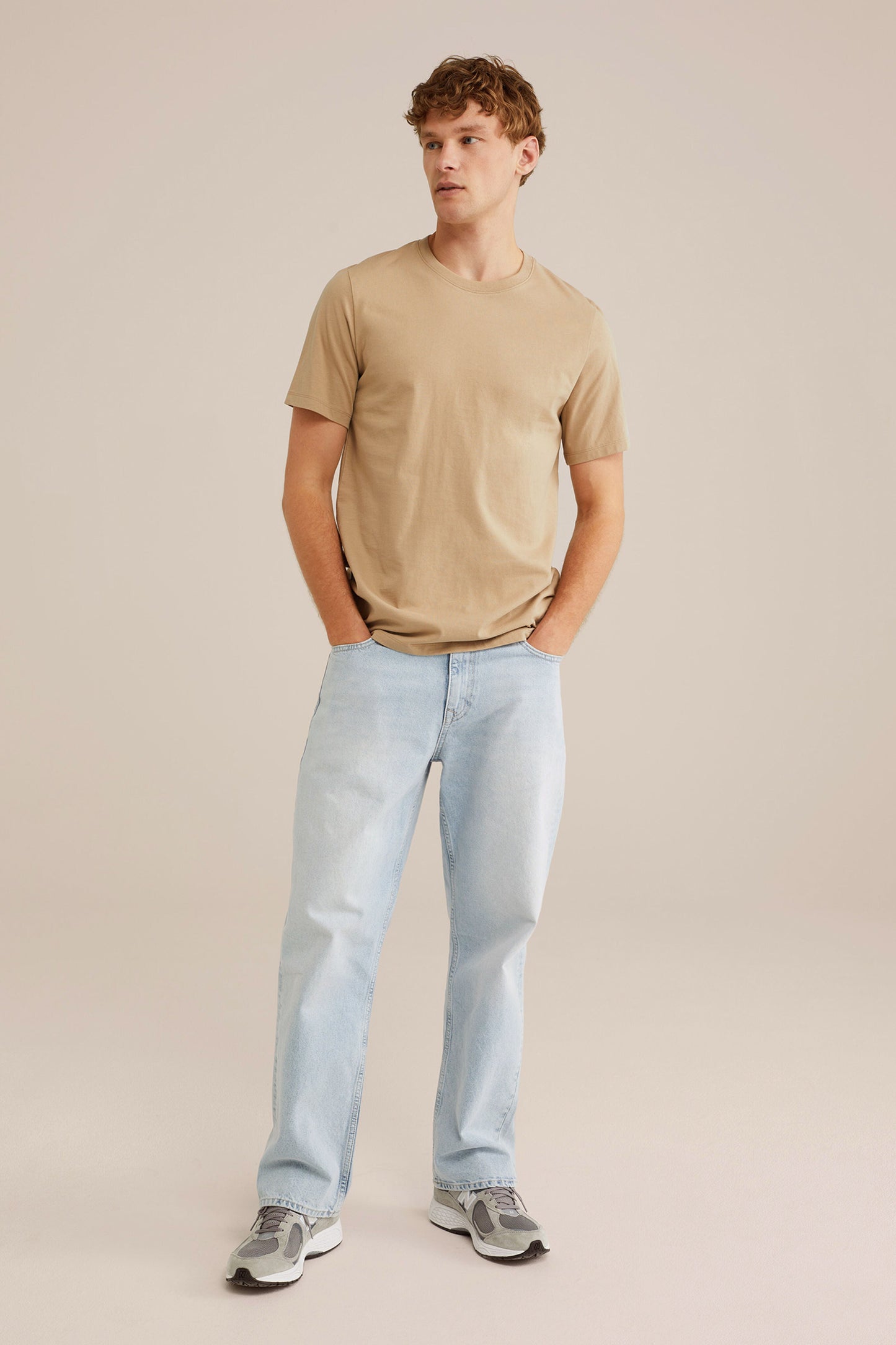 Regular Fit Basic T-Shirt - Beige