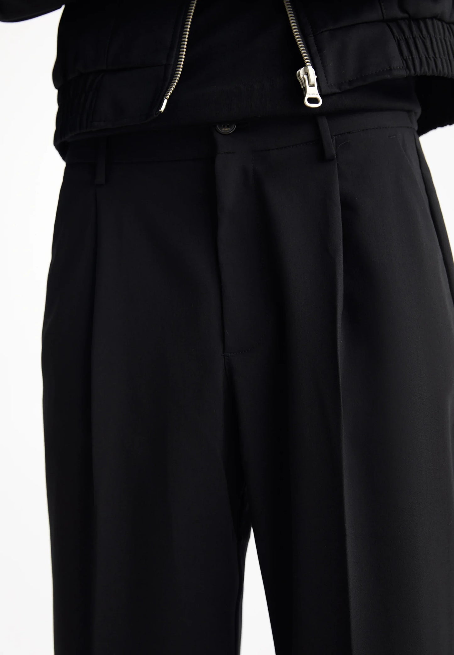 Wide Fit Casual Trousers - Black