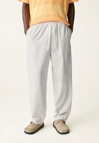 Blend Linen Trousers - White