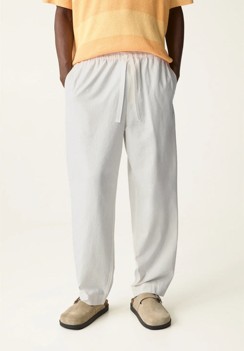 Blend Linen Trousers - White