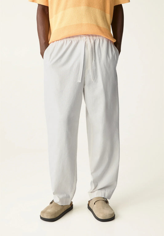 Blend Linen Trousers - White