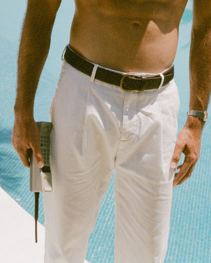 Straight Linen Trousers - White