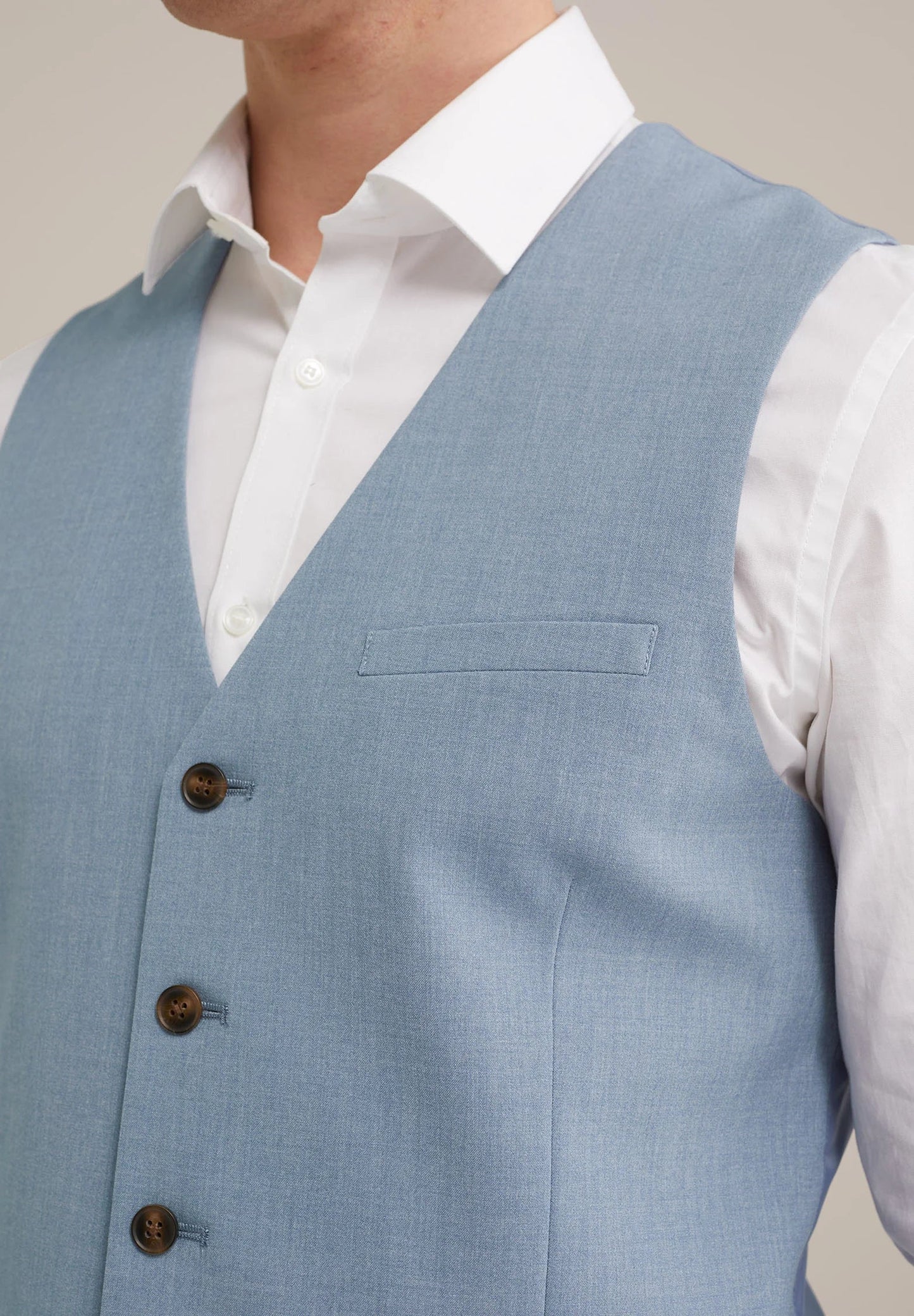 Men's Regular Fit Tailored Waistcoat - Light Blue