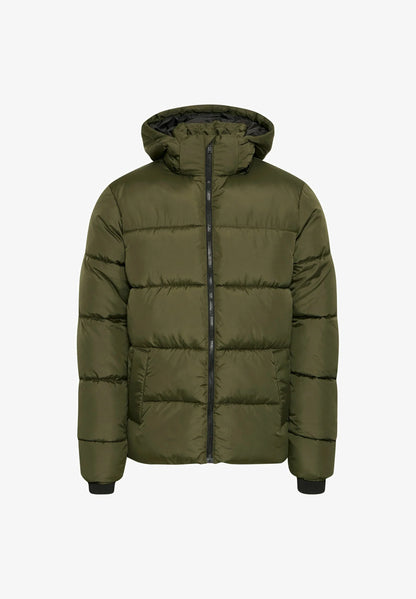 Ultra-Lightweight Puffer Jacket with Hood - Military Green