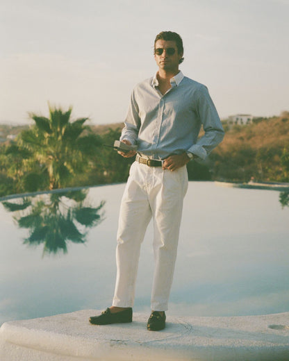 Straight Linen Trousers - White