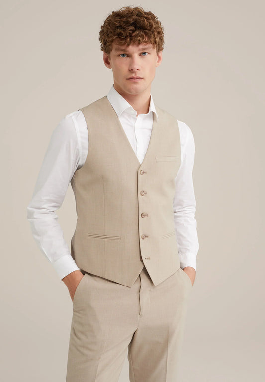 Men's Regular Fit Tailored Waistcoat - Beige
