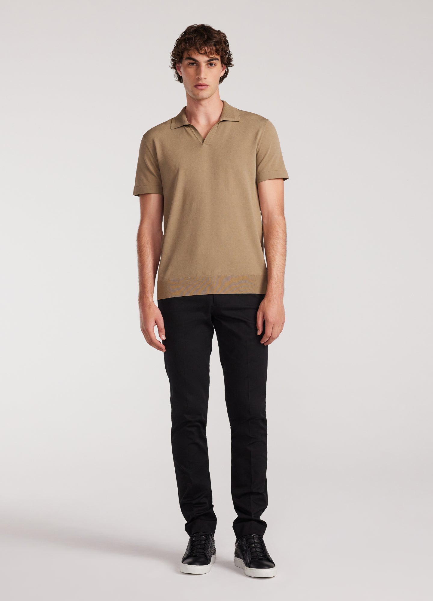 Cotton Polo Shirt Comfort in Peruvian Cotton - Beige