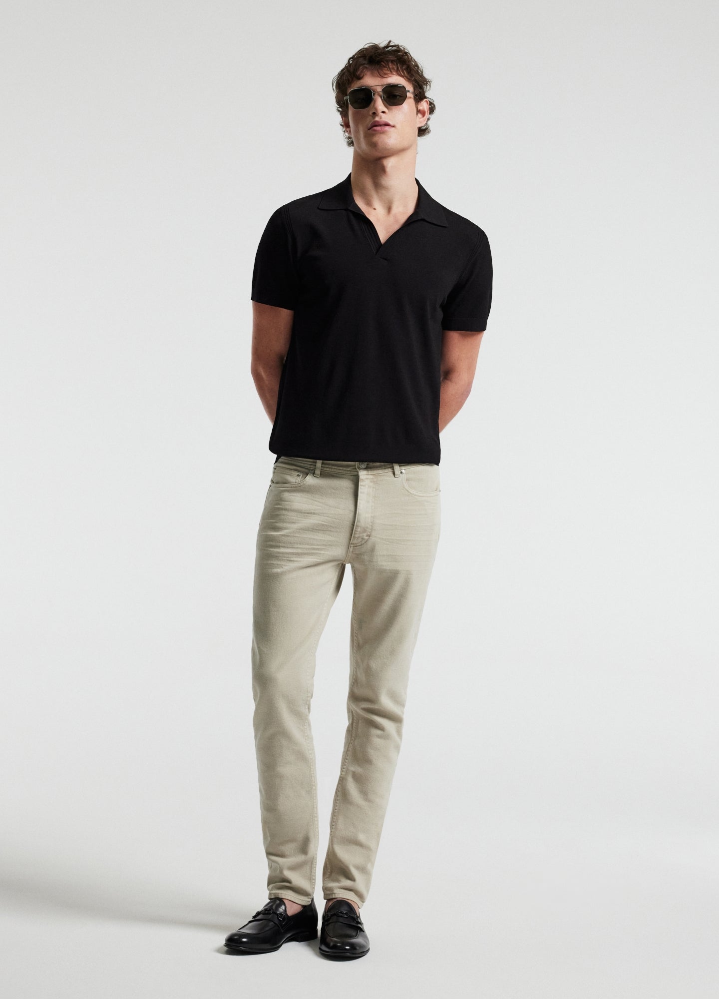 Tech Cotton Polo Shirt - Black