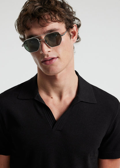 Tech Cotton Polo Shirt - Black