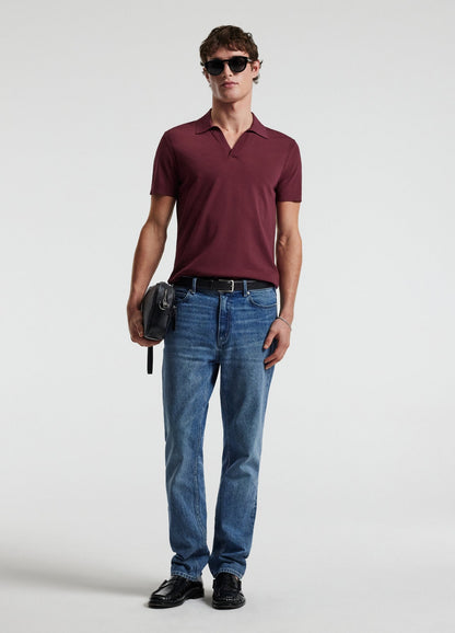 Tech Cotton Polo Shirt - Wine Colour