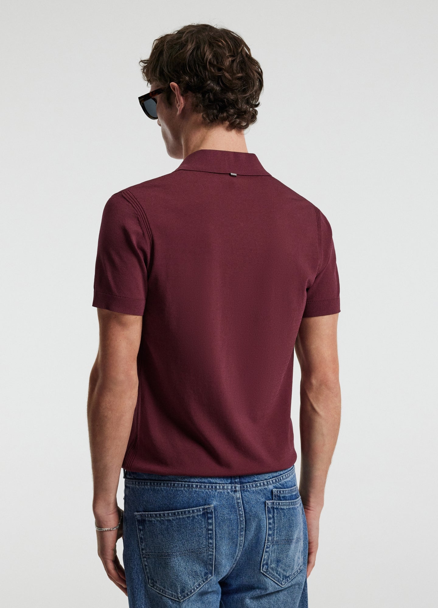 Tech Cotton Polo Shirt - Wine Colour