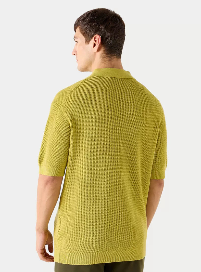 Men's Textured Polo Shirt - Lime Green