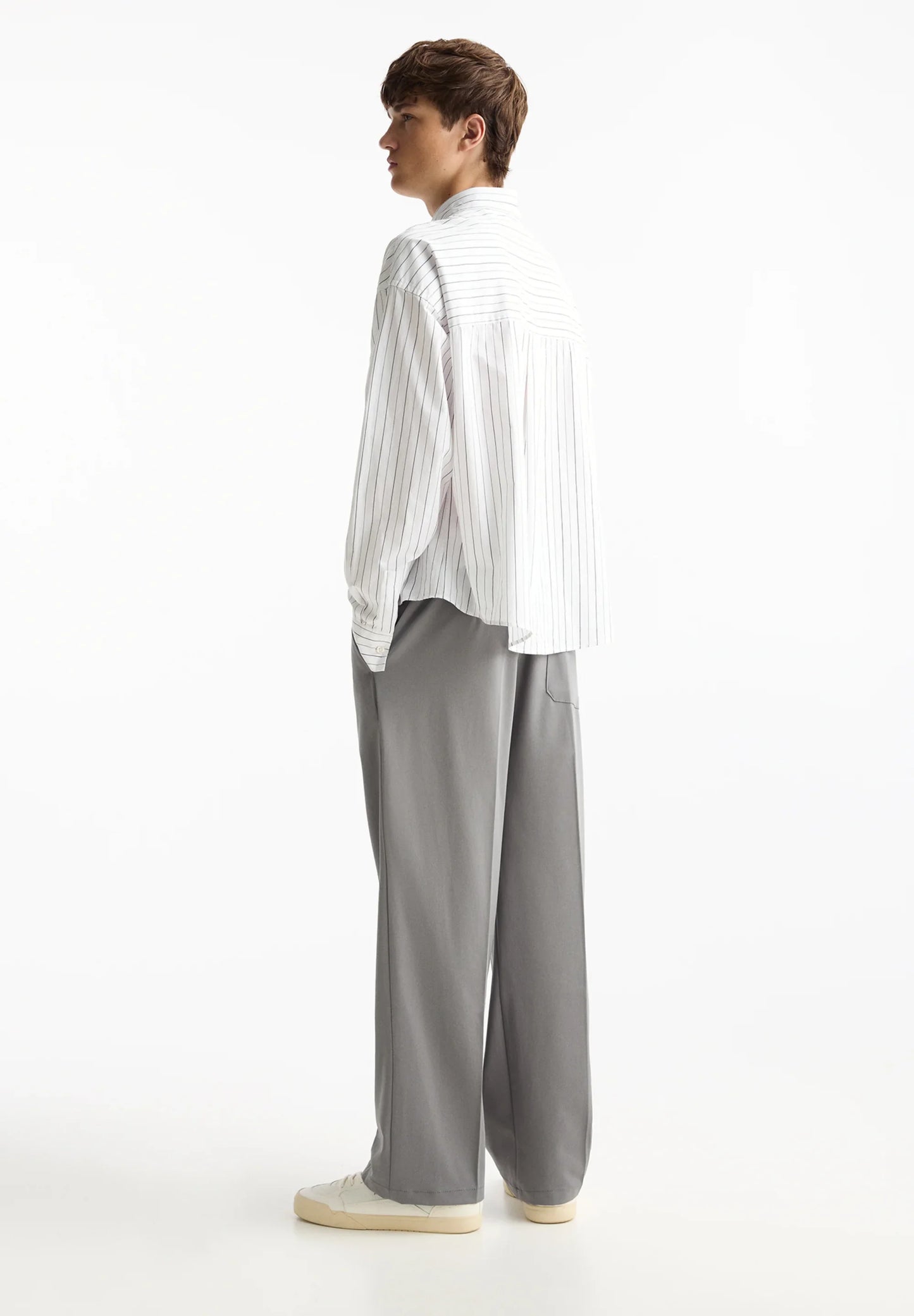 Wide Fit Casual Trousers - Grey