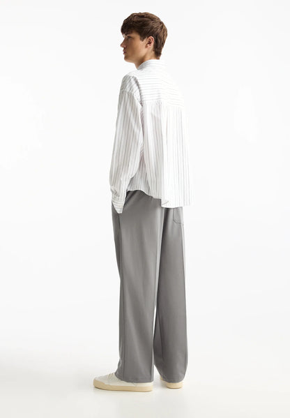Wide Fit Casual Trousers - Grey