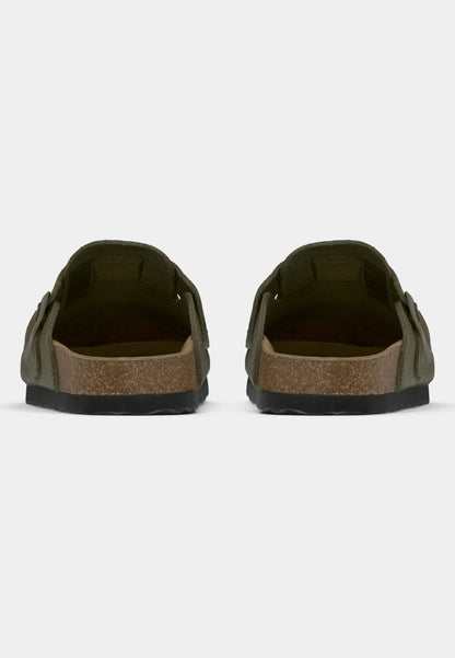 Men's Suede Sandals - Olive Green