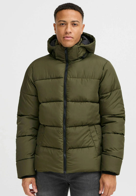 Ultra-Lightweight Puffer Jacket with Hood - Military Green