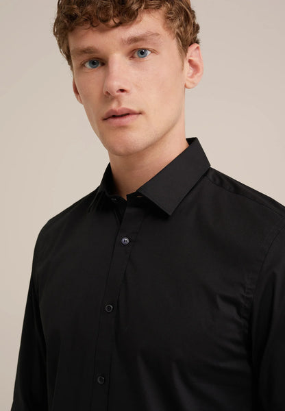 Classic Tailored Men's Dress Shirt - Black