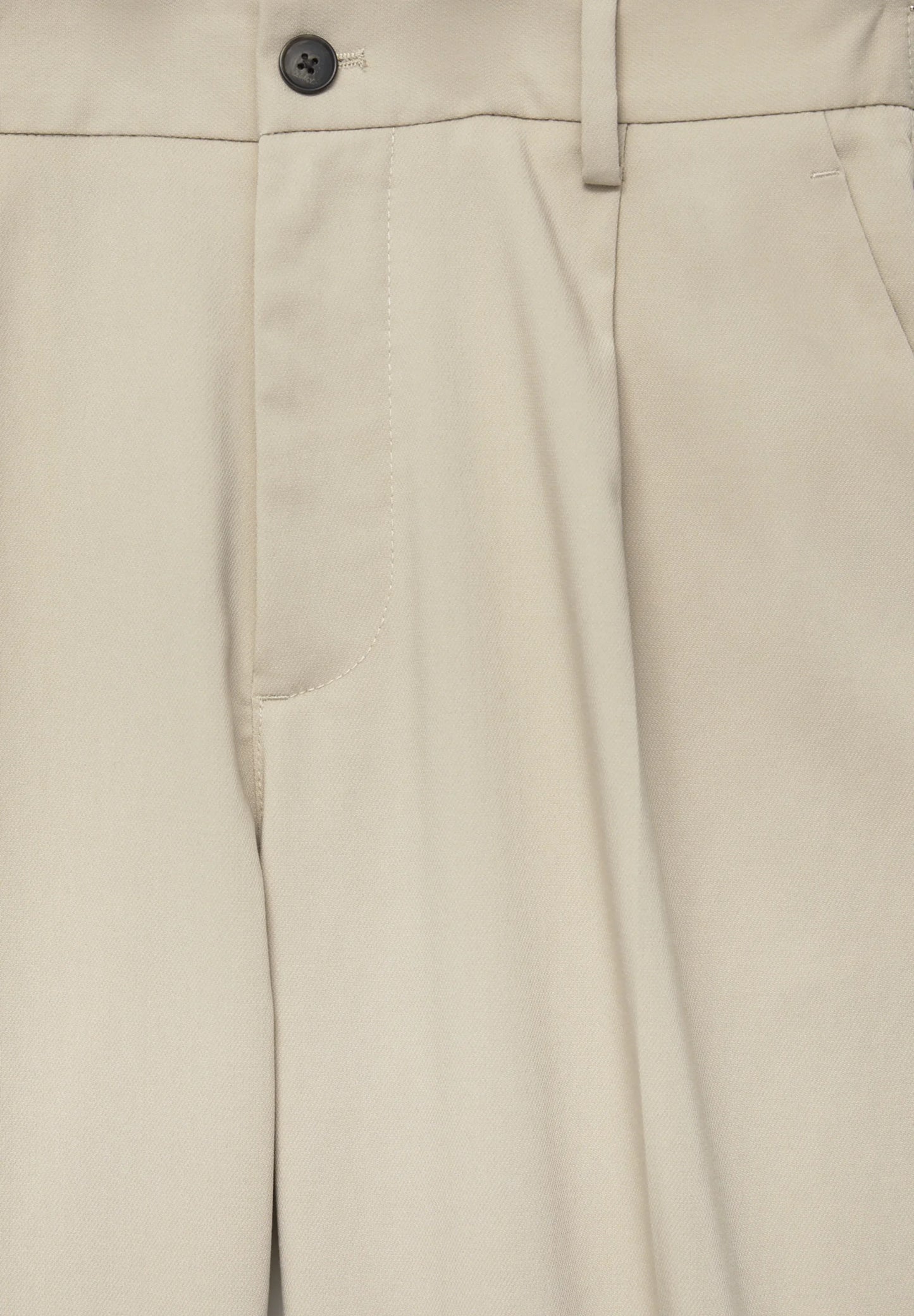 Wide Fit Casual Trousers - Beige