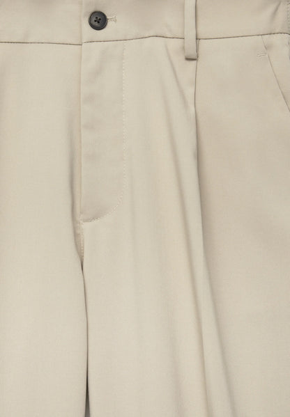 Wide Fit Casual Trousers - Beige