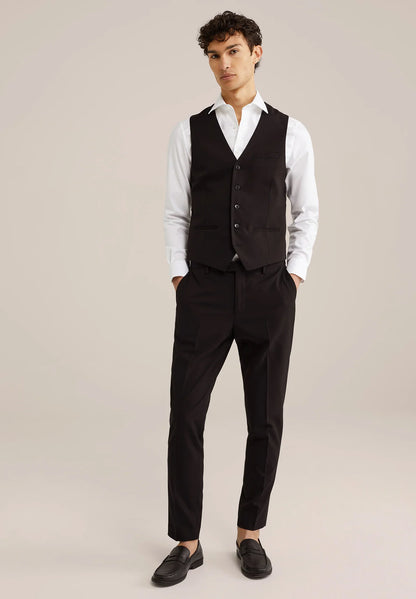 Men's Regular Fit Tailored Waistcoat - Black