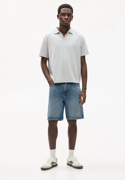 Straight Denim Shorts - Blue