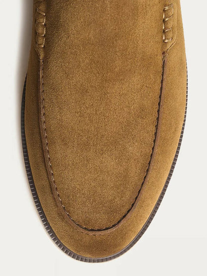 Suede Miller Moccasins - Brown