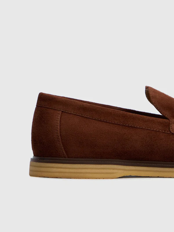 Miller Suede Moccasins - Burgundy