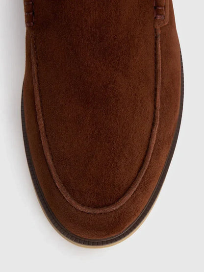 Miller Suede Moccasins - Burgundy