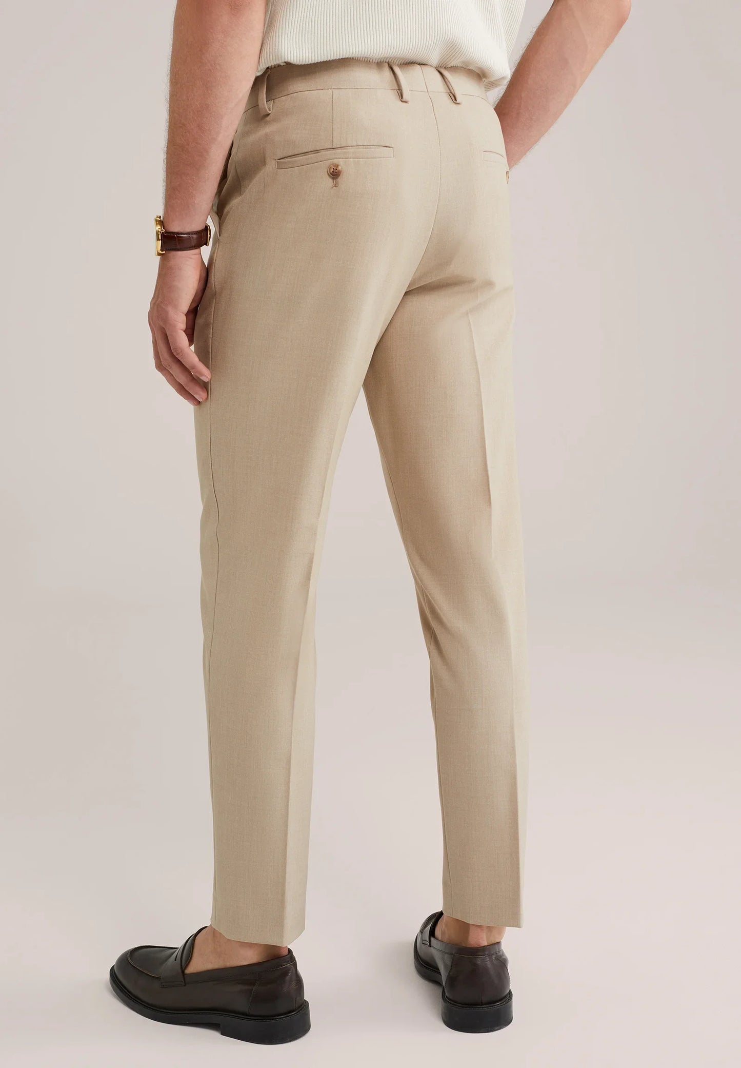 Regular Fit Tailored Trousers - Beige