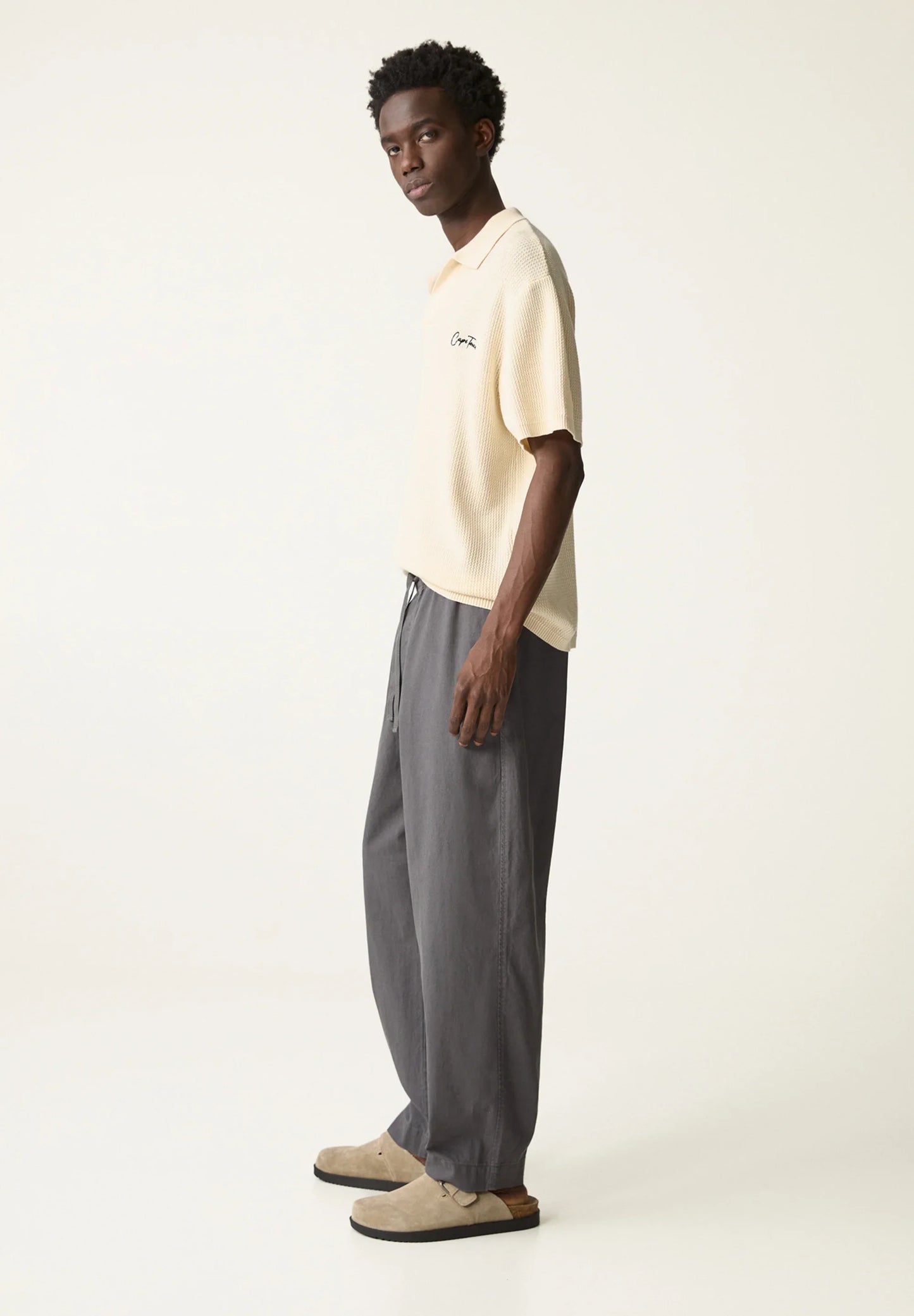 Blend Linen Trousers - Dark Grey