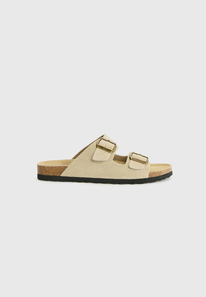 Rully Leather Sandals - Beige