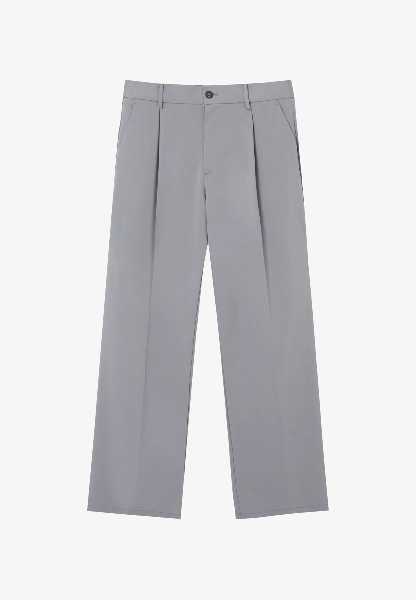Wide Fit Casual Trousers - Grey