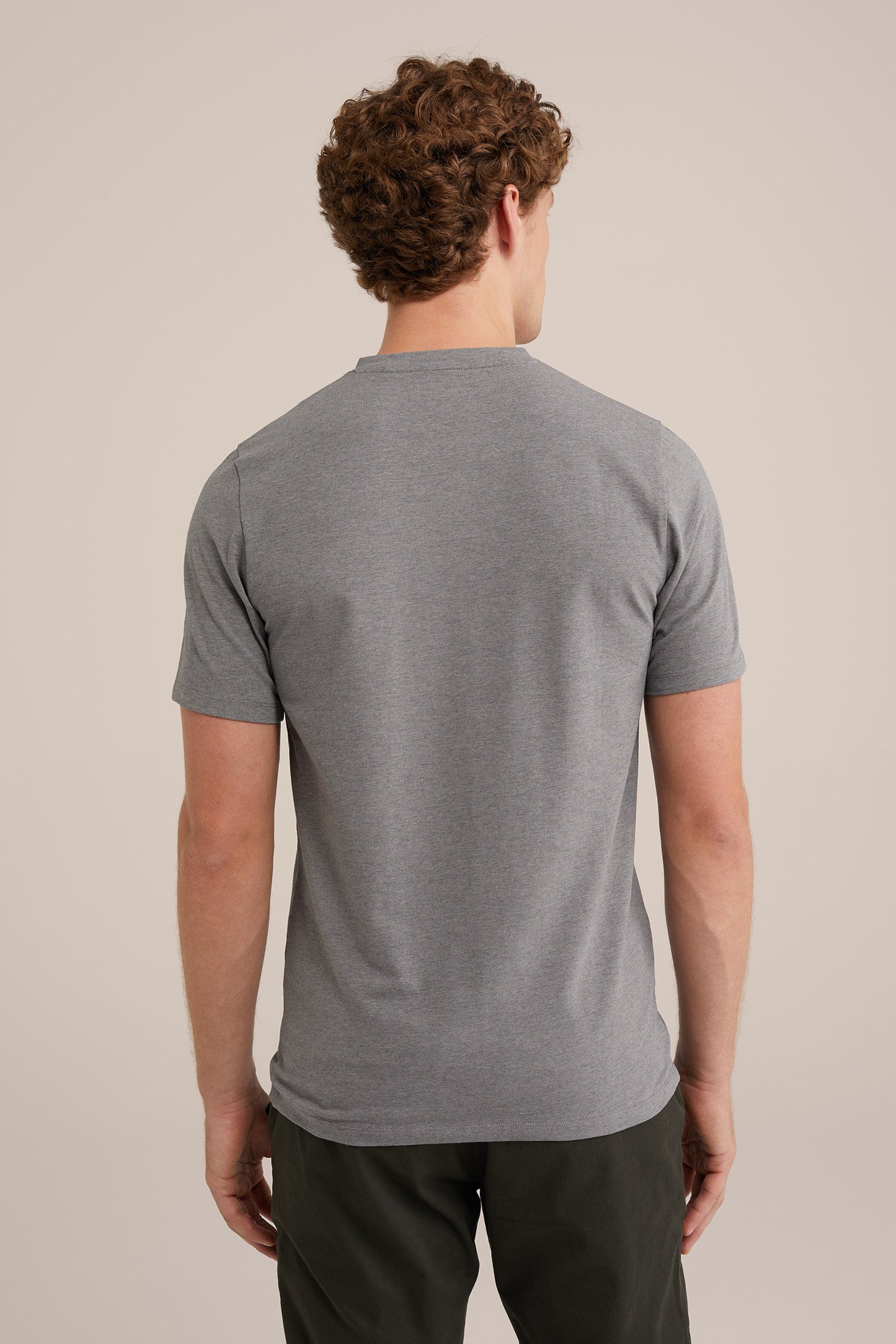 Regular Fit Basic V-Neck T-Shirt - Dark Grey