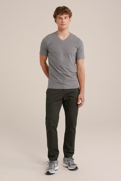 Regular Fit Basic V-Neck T-Shirt - Dark Grey