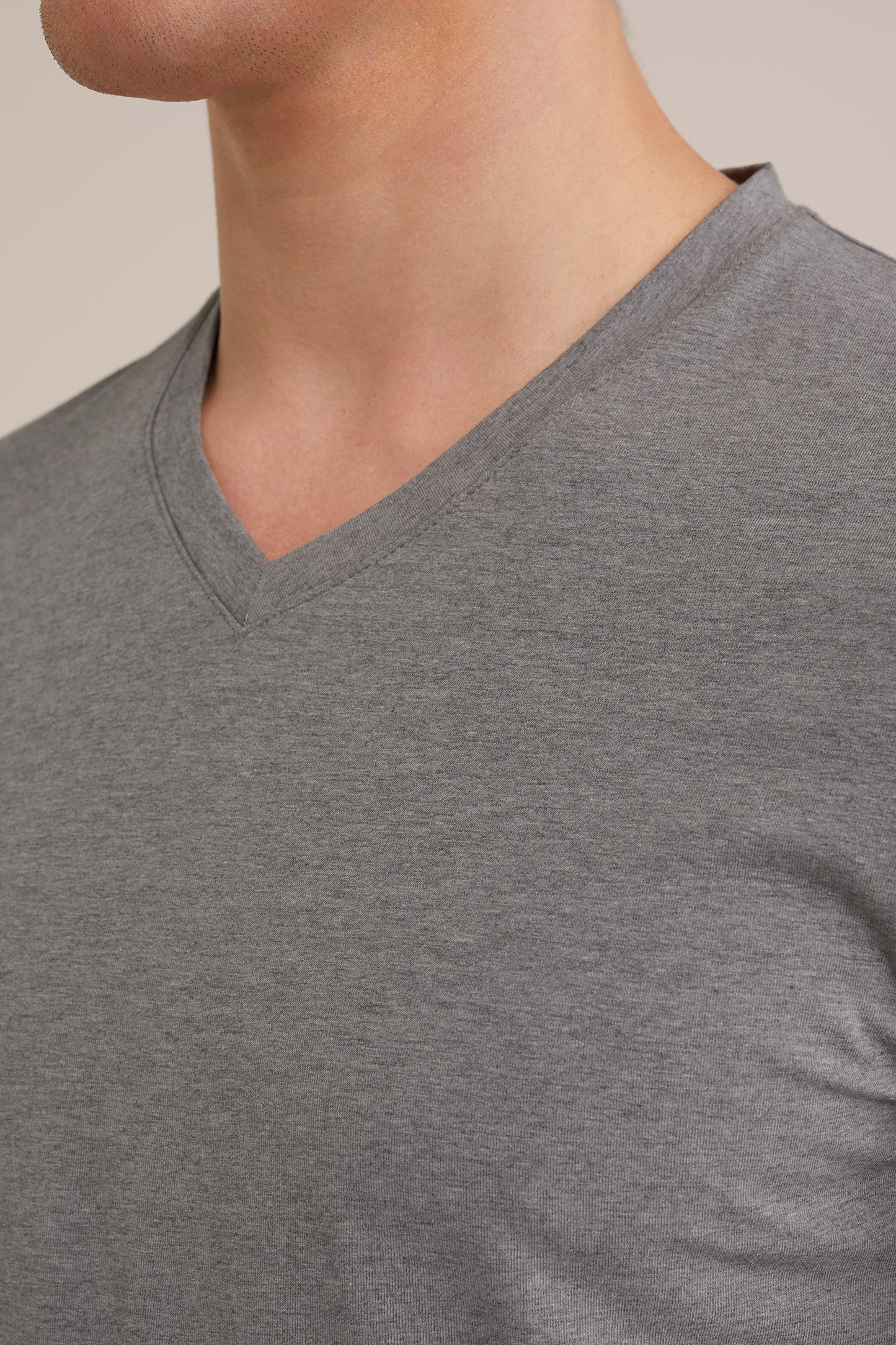 Regular Fit Basic V-Neck T-Shirt - Dark Grey
