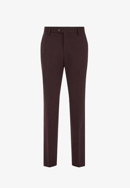 Regular Fit Tailored Trousers - Brown