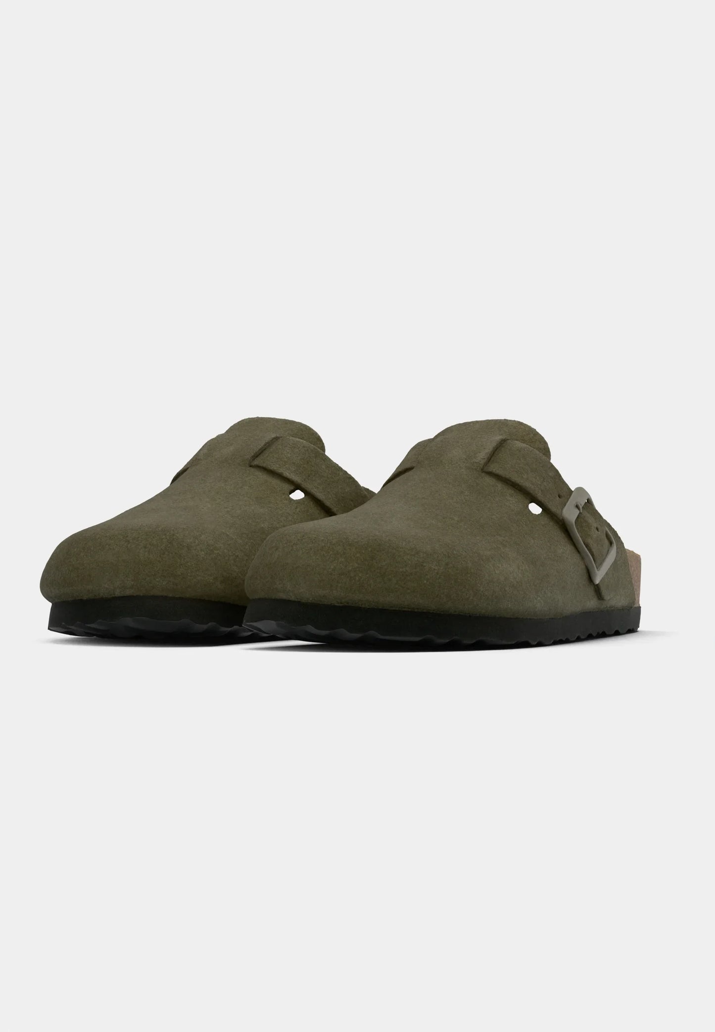 Men's Suede Sandals - Olive Green