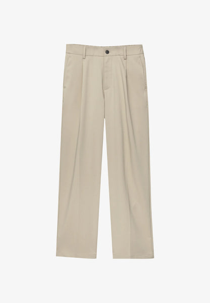 Wide Fit Casual Trousers - Beige