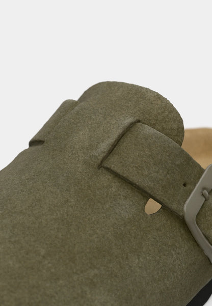 Men's Suede Sandals - Olive Green