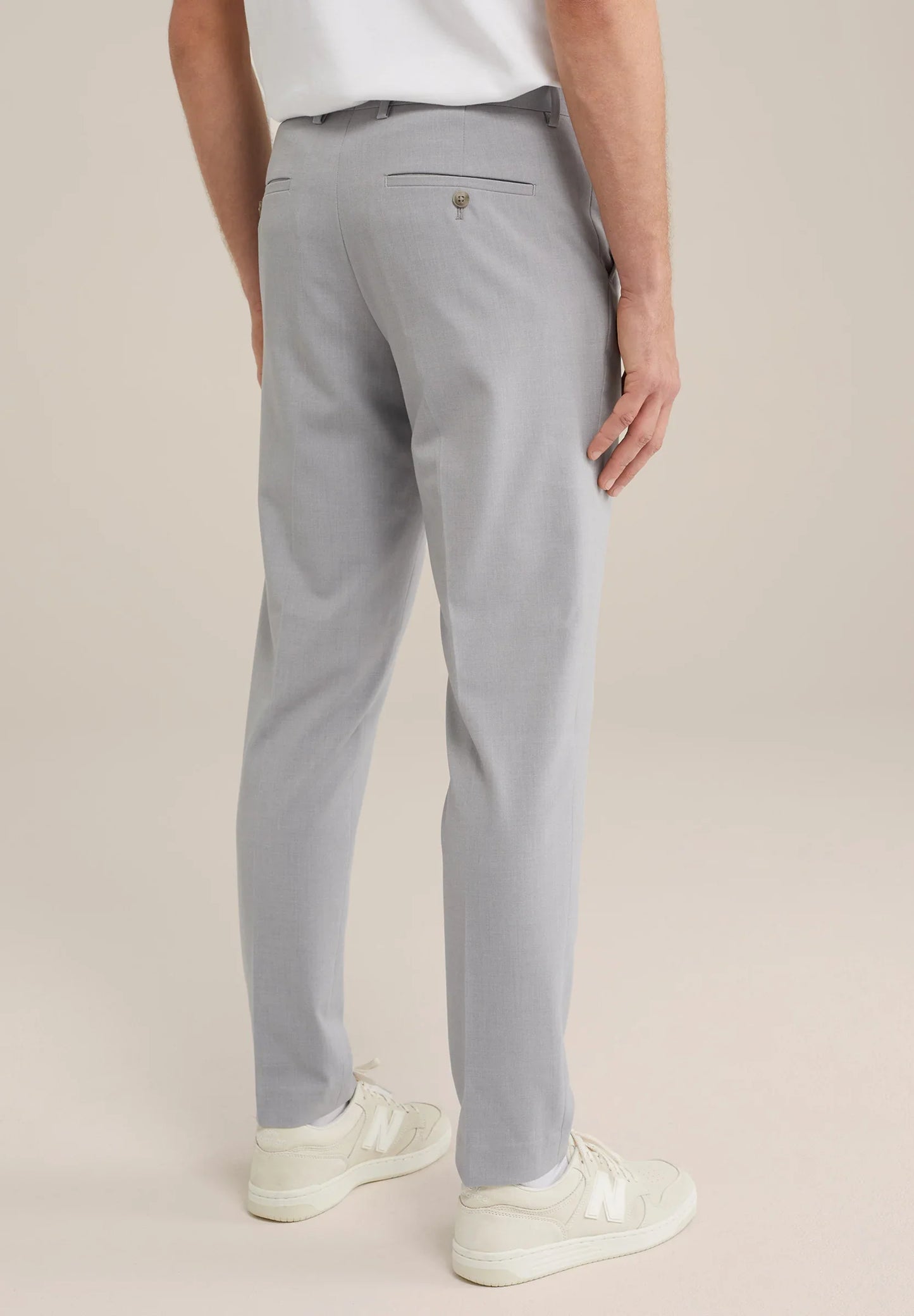 Regular Fit Tailored Trousers - Light Grey
